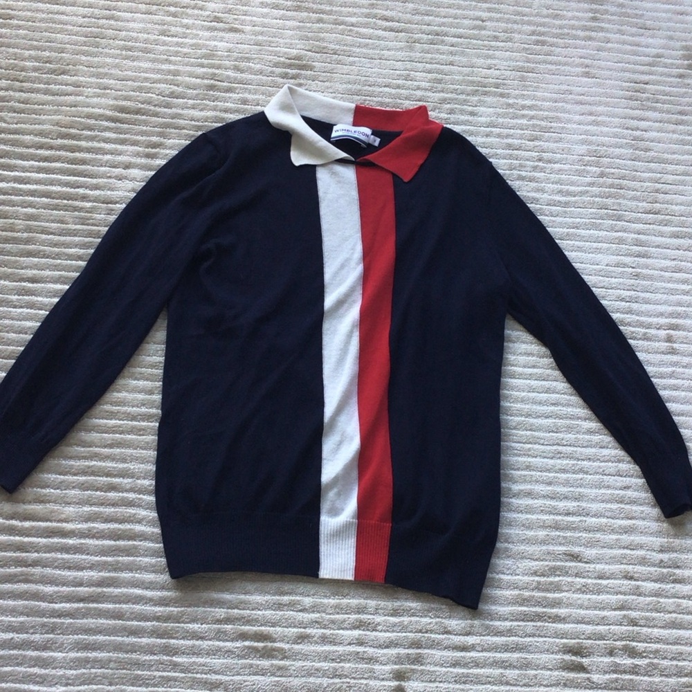 Wimbledon Women’s Sweater in Navy, Red, and White
